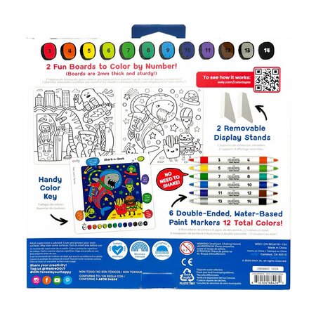 Set creativ de pictura dupa numere cu markere Colortopia, Aventuri Epice, Ooly 767717