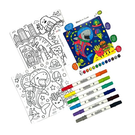 Set creativ de pictura dupa numere cu markere Colortopia, Aventuri Epice, Ooly 767722