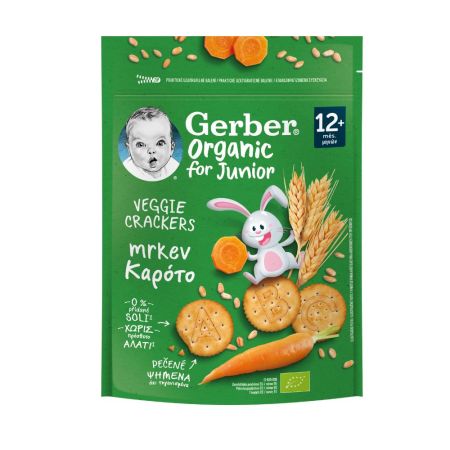 Biscuiti organici cu morcov, 100 g, Gerber