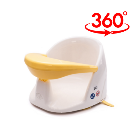 Scaunel de baie rotativ 360°, Alb/Galben, 5 luni+, Babydam 768151