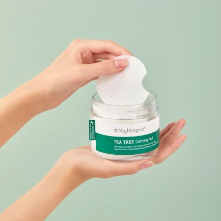Dischete cu tea tree pentru calmarea tenului sensibil si indepartarea impuritatilor, 60 bucati, Nightingale 768161