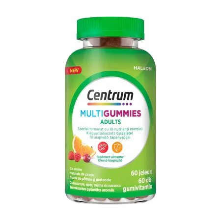 Centrum Multigummies pentru adulti cu vitaminele A, C , D si zinc, 60 jeleuri, Haleon
