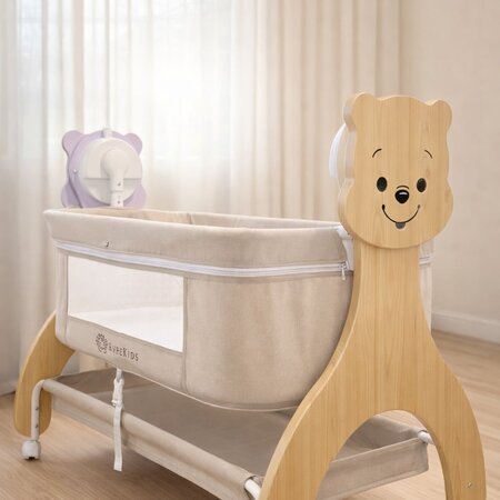Patut Multifunctional cu leganare electrica sunete si Bluetooth Buggy, 0-12 luni, AppeKids 768477