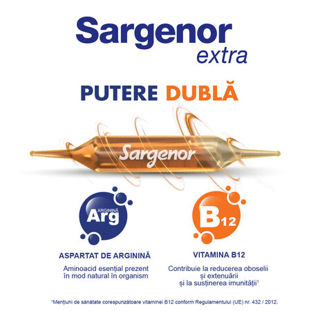 Sargenor Extra B12, 20 fiole a 5 ml solutie orala, MagnaPharm 797685