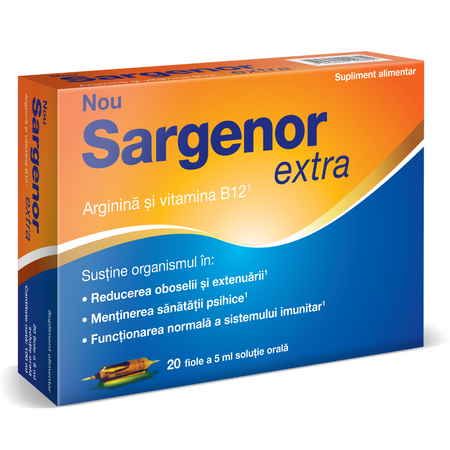 Sargenor Extra B12, 20 fiole a 5 ml solutie orala, MagnaPharm 768496