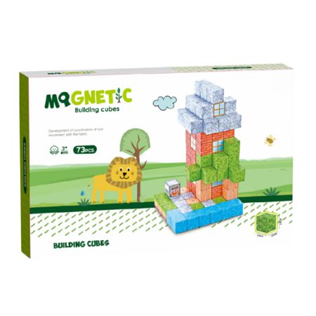 Cuburi magnetice, In natura, 3 ani+, 73 piese, Bufnitel