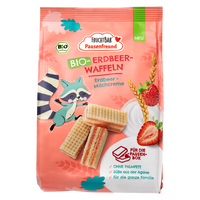 Napolitane Bio cu capsuni si crema de lapte, 3 ani+, 100 g, Fruchtbar