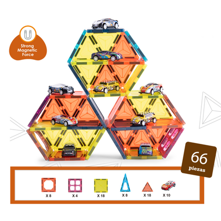 Joc magnetic Parcarea masinutelor, 3 ani+, 66 piese, Bufnitel 768733