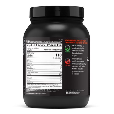 Proteina Izolata din Zer AMP, Vanilie, 653.4 g, GNC 769046