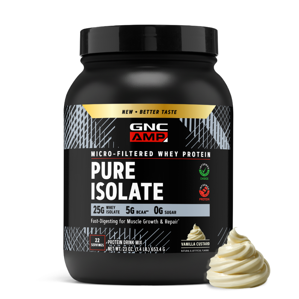 Proteina Izolata din Zer AMP, Vanilie, 653.4 g, GNC