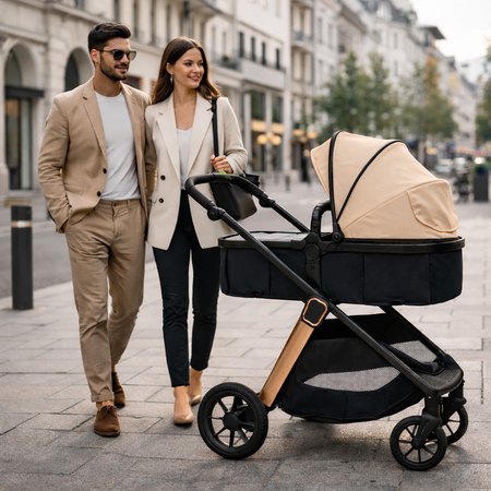 Caruciorul transformabil 2 in 1 Elite, Sand, AppeKids 769158