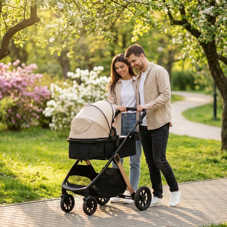 Caruciorul transformabil 2 in 1 Elite, Sand, AppeKids 769160
