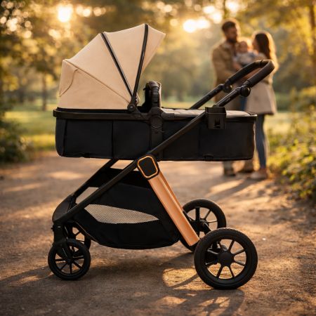 Caruciorul transformabil 2 in 1 Elite, Sand, AppeKids 769162