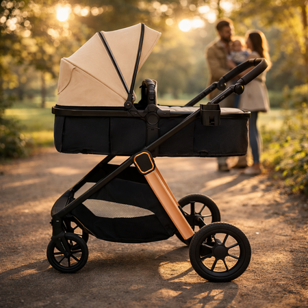 Caruciorul transformabil 2 in 1 Elite, Sand, AppeKids 769162