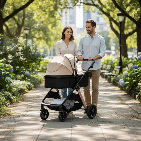 Caruciorul transformabil 2 in 1 Elite, Sand, AppeKids 769155