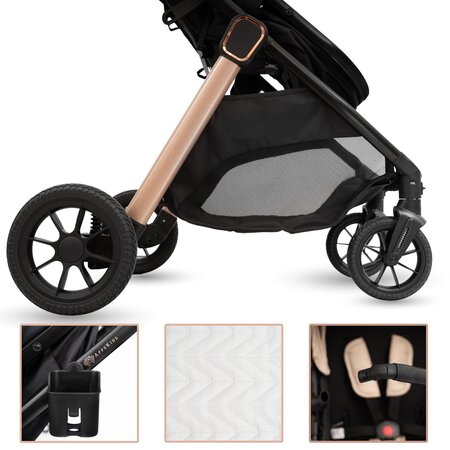 Caruciorul transformabil 2 in 1 Elite, Sand, AppeKids 769169