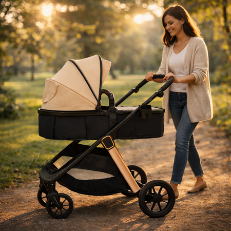 Caruciorul transformabil 2 in 1 Elite, Sand, AppeKids 769163