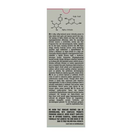 Ser pentru hiperpigmentare cu 2% Alfa Arbutin + 1% Acid Kojic, 30 ml, Nerds 769238