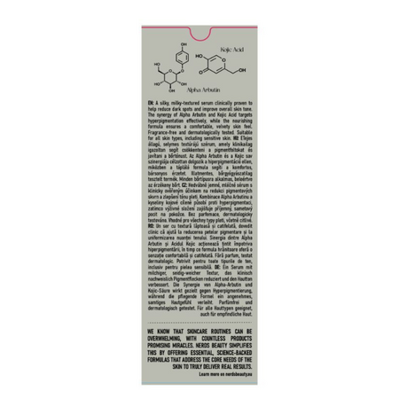 Ser pentru hiperpigmentare cu 2% Alfa Arbutin + 1% Acid Kojic, 30 ml, Nerds 769238