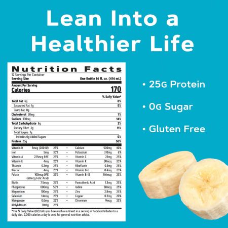 Bautura Lean Shake 25 Total Lean, Banana, 414 ml, GNC 769241