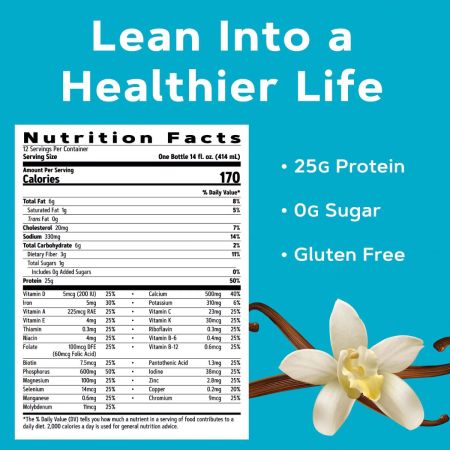 Bautura Lean Shake 25 Total Lean, Vanilie, 414 ml, GNC 769262