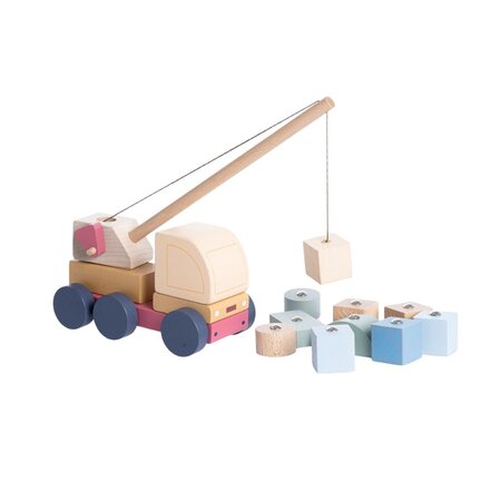Jucarie din lemn, Macara magnetica, 3 ani+, Cubika 769500