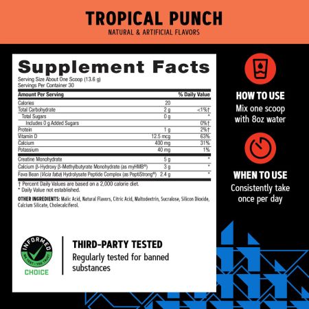 Creabolic AMP, Fucte tropicale, 408 g, GNC 769523