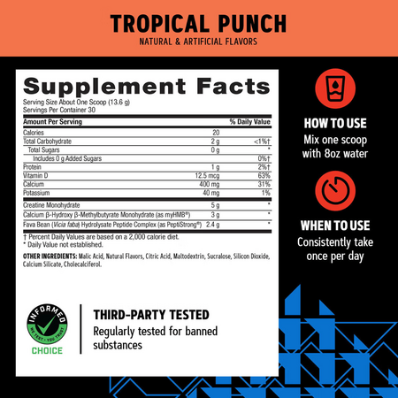 Creabolic AMP, Fucte tropicale, 408 g, GNC 769523