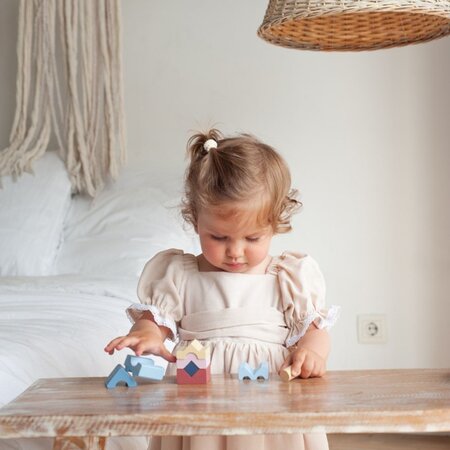 Jucarie Din Lemn, Set Constructii  Turn, 18 luni+, 8 piese, Cubika 769550