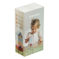 Jucarie Din Lemn, Set Constructii  Turn, 18 luni+, 8 piese, Cubika