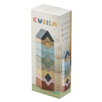 Jucarie Din Lemn, Set Constructii  Turn, 18 luni+, 12 piese, Cubika