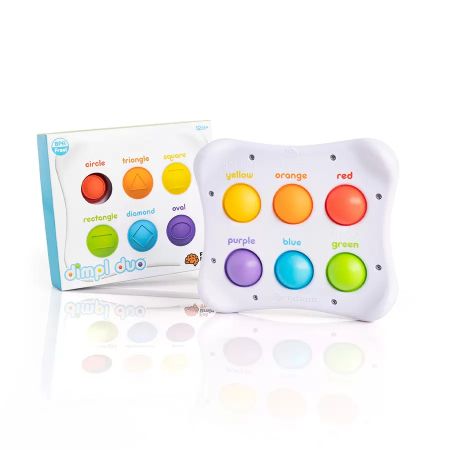 Jucarie senzoriala educativa cu bule din silicon Dimpl Duo, 12 luni+, Fat Brain 769679