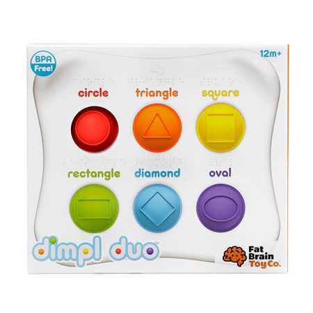 Jucarie senzoriala educativa cu bule din silicon Dimpl Duo, 12 luni+, Fat Brain
