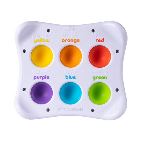 Jucarie senzoriala educativa cu bule din silicon Dimpl Duo, 12 luni+, Fat Brain 769680