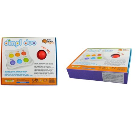 Jucarie senzoriala educativa cu bule din silicon Dimpl Duo, 12 luni+, Fat Brain 769681