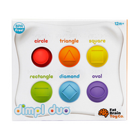 Jucarie senzoriala educativa cu bule din silicon Dimpl Duo, 12 luni+, Fat Brain