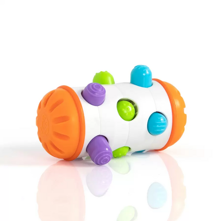 Jucarie senzoriala tip cilindru cu butoane click-clack Rolio, 6 luni+, Fat Brain 769693