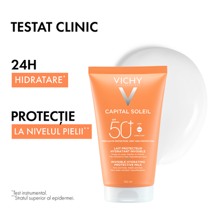 Lotiune hidratanta cu SPF 50+ Capital Soleil, 150 ml, Vichy 770091