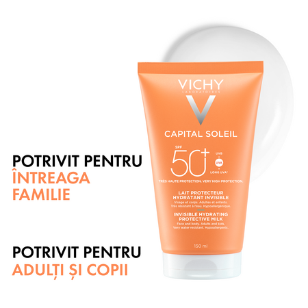 Lotiune hidratanta cu SPF 50+ Capital Soleil, 150 ml, Vichy 770080