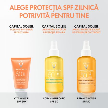 Lotiune protectoare hidratanta SPF50+ Capital Soleil, 150 ml, Vichy 770089