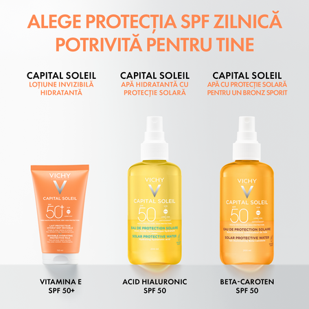 Lotiune hidratanta cu SPF 50+ Capital Soleil, 150 ml, Vichy 770089