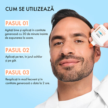 Fluid hidratant colorat SPF 50 Capital Soleil Uv Aqua, 50 ml, Vichy 770113