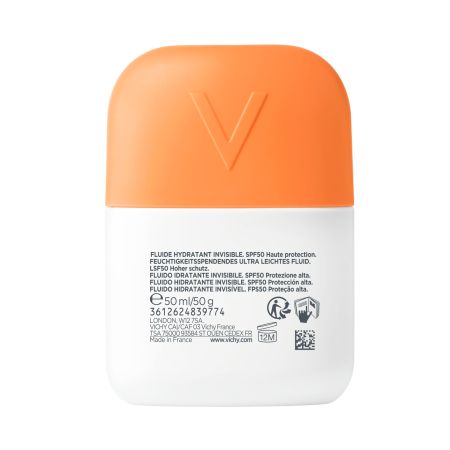 Fluid hidratant colorat SPF 50 Capital Soleil Uv Aqua, Invizibil, 50 ml, Vichy 770133