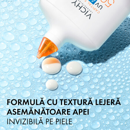 Fluid hidratant colorat SPF 50 Capital Soleil Uv Aqua, Invizibil, 50 ml, Vichy 770139