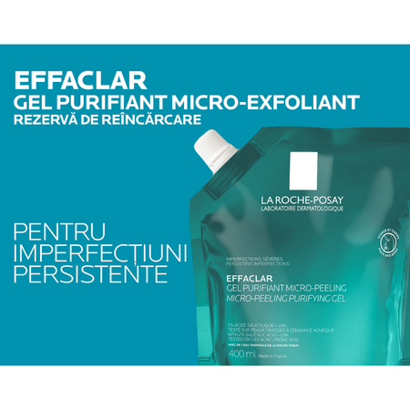 Rezerva reincarcare gel purifiant micro-exfoliant Effaclar, 400 ml, La Roche Posay 816638