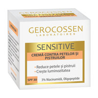 Crema contra petelor si pistruilor cu 3% Niacinamida si Oligopeptide Sensitive, SPF 30, 50 ml, Gerocossen