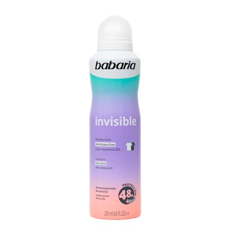 Deodorant spray fara alcool anti pete albe Invisible, 200 ml, Babaria