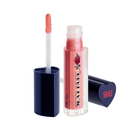 Luciu de buze Shimmering Sexy Nude, 447 Holographic Pink, 4 ml, Shu