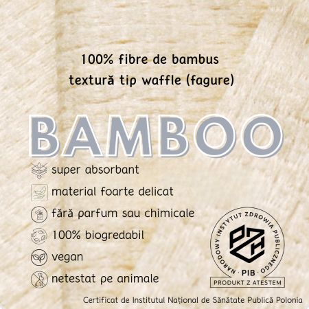 Prosoape faciale de unica folosinta Bamboo, pachet xxl, 80 bucati, Towl 770997
