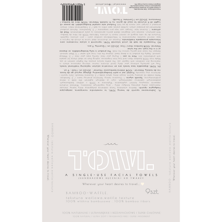 Prosoape faciale de unica folosinta Bamboo, travel, 9 bucati, Towl 771007